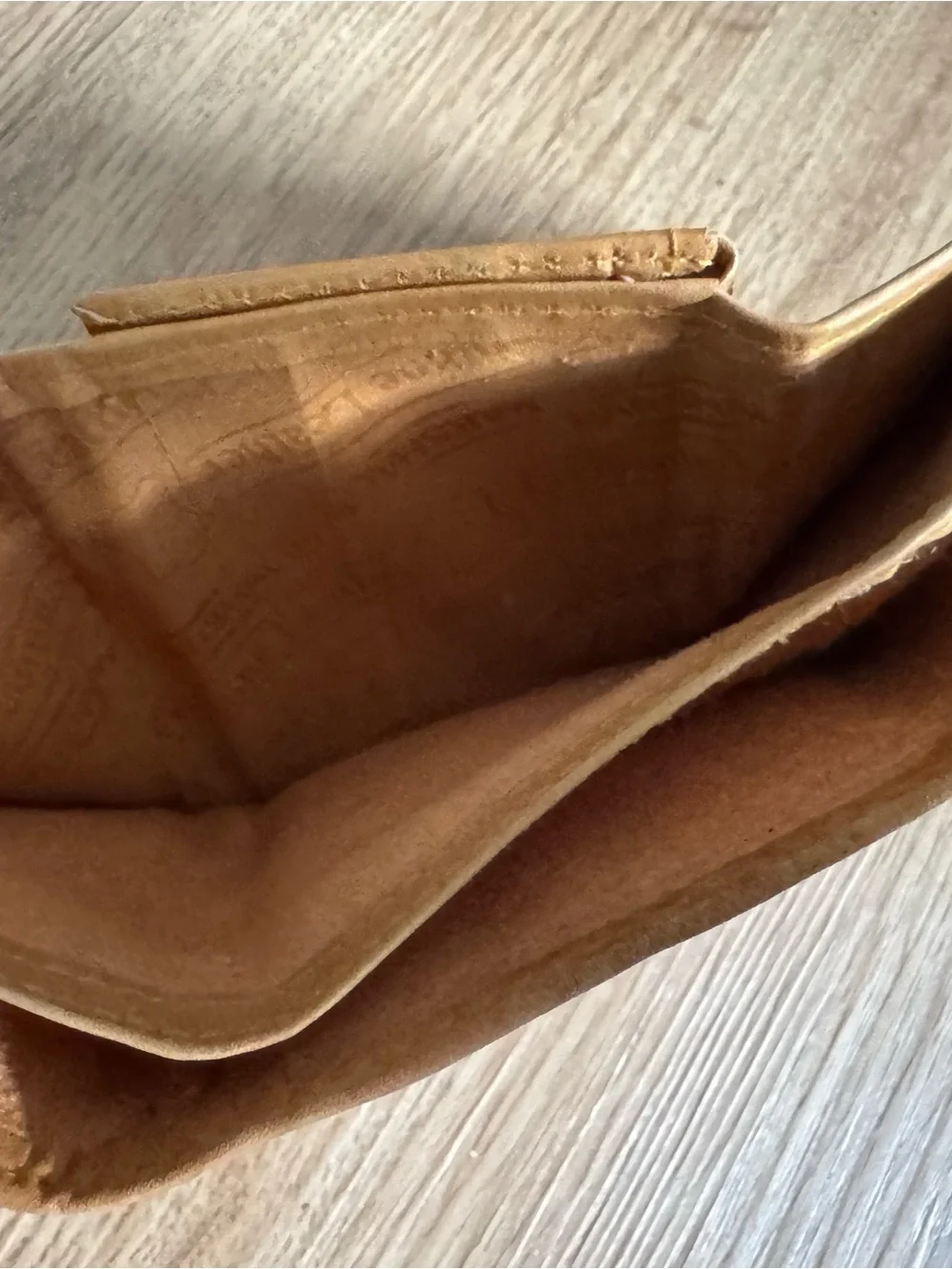 Marshal Genuine Leather Trifold Wallet LightBrown Yellowish-Handmade